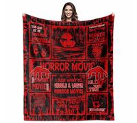 Paoeyty Horror Movies Watching Blanket, Halloween Blanket 60" X 50", Scary Movie Lover Gifts for Horror Fans, Halloween Party Decoration
