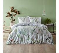 Paoletti 200 Thread Count Aaliyah Botanical Birds Duvet Cover Set - Multicolour Cotton - Size Super King