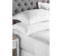 Riva Paoletti Single Quality Fitted Sheet Optic White 200 Thread Count Elasticated Corners 100% Plain Cotton Percale Machine Washable 90 x 190 x 30cm (35" x 75" x 12")
