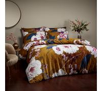 Paoletti 200 Thread Count Kyoto Garden Secrets Piped Rim Duvet Cover Set - Multicolour Cotton - Size Single