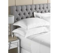 Riva Paoletti Double Quality Fitted Sheet Optic White 200 Thread Count Elasticated Corners 100% Plain Cotton Percale Machine Washable 137 x 190 x 30cm (54" x 75" x 12")