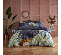 Paoletti Artemis Botanical 100% Cotton Duvet Cover Set, Super King, Blue