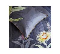 Paoletti Artemis Pillowcase Set (Multi - 50 x 75cm) | Maximalist jungle flora in vibrant jewel tones on midnight, in 200 thread count cotton with a tonal reverse and piping