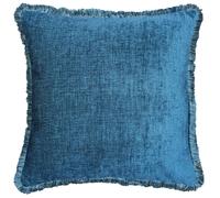 Astbury Chenille Fringed Cushion Paoletti Teal 50cm x 50cm