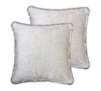 Paoletti Astbury Twin Pack Feather Filled Cushions, Natural, 50 x 50cm