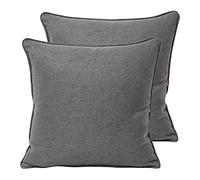 Paoletti Atlantic Polyester Filled Cushions (Twin Pack), Polyester, Grey