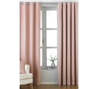 Atlantic Twill Woven Eyelet Curtains Paoletti Baby Pink 168cm width x 137cm drop