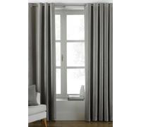 Paoletti Atlantic Twill Woven Eyelet Curtains in Grey | Size: 229 cm width x 183 cm drop Paoletti Grey 229 cm width x 183 cm drop