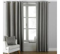 Paoletti Atlantic Twill Woven Room Darkening Eyelet Curtain Pair Grey (W)168Cm X (D)137Cm