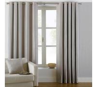 Paoletti Atlantic Twill Woven Room Darkening Eyelet Curtain Pair Natural (W)168Cm X (D)183Cm