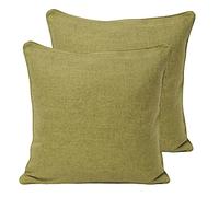 Paoletti Atlantic Twin Pack Polyester Filled Cushions, Green, 45 x 45cm