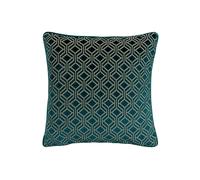 Paoletti Avenue Jacquard Piped Cushion In Teal Teal