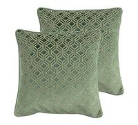 Paoletti Avenue Twin Pack Feather Filled Cushions, Mint, 45 x 45cm