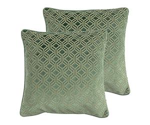Paoletti Avenue Twin Pack Polyester Filled Cushions, Mint, 45 x 45cm