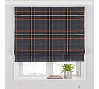 Paoletti Aviemore Heritage Tartan Blackout Roman Blind Polyester Rust (91X137Cm), Multi