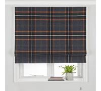 Paoletti Aviemore Rust Tartan Faux Wool Roman Blind