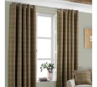 Paoletti Aviemore Thistle Tartan Faux Wool Eyelet Curtains