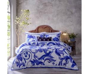 Paoletti Azzuro Reversible Duvet Set, Super King, Blue
