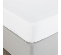 Paoletti Bamboo Double Fitted Sheet, Cotton, Bamboo, White