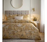 Paoletti Baransu Duvet Cover Set - Luxury Reversible Oriental Dragon Tiger Wave Bedding Set (Gold - Double)