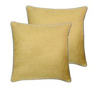Paoletti Bellucci Polyester Filled Cushions (Twin Pack), Polyester, Ochre/Light Grey