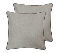 Paoletti Bellucci Polyester Filled Cushions (Twin Pack), Polyester, Tobacco/Graphite