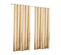 Riva Paoletti Belmont Beige Eyelet Curtains, 66 x 72 (168 x 183 cm), Polyester