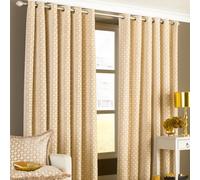 Riva Paoletti Belmont Beige Eyelet Curtains, 66 x 72 (168 x 183 cm), Polyester