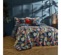 Paoletti Botanical Riches Koipond Reversible Duvet Cover Set, Super King, Midnight