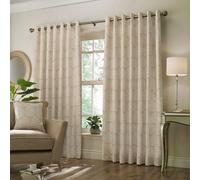 Paoletti Botanical Room Darkening Eyelet Curtain Pair Natural (W)229Cm X (D)137Cm