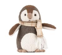Paoletti Boucle Penguin Doorstop - Heavyweight, Sand Filled, Decorative Animal Door Stopper, Polyester, 17 x 18 x 30 cm