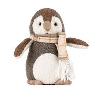 Paoletti Boucle Penguin Doorstop - Heavyweight, Sand Filled, Decorative Animal Door Stopper, Polyester, 17 x 18 x 30 cm