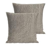 Paoletti Brooklands Feather Filled Cushions (Twin Pack), Viscose, Cotton, Silver