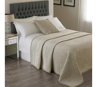 Paoletti Brooklands Velvet King Bedspread Viscose Cotton Champagne, Gold