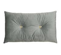 Riva Paoletti Rectangular Cushion - Bumble Bee - Silver Faux Velvet, Jewelled Buttons, 30x50cm
