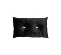 Bumble Bee Embroidered Buttoned Velvet Ready Filled Cushion Paoletti Black 30cm x 50cm