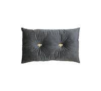 Bumble Bee Embroidered Buttoned Velvet Ready Filled Cushion Paoletti Charcoal 30cm x 50cm
