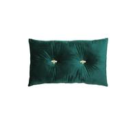 Bumble Bee Embroidered Buttoned Velvet Ready Filled Cushion Paoletti Emerald 30cm x 50cm