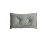 Riva Paoletti Rectangular Cushion - Bumble Bee - Silver Faux Velvet, Jewelled Buttons, 30x50cm