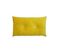 Bumble Rectangular Bee Scatter Cushion - Yellow - Faux Velvet Look and Feel - Jewelled Metal Bee Buttons - Polyfilled - 100% Polyester - 30 x 50cm (12" x 20" inches) - Made by Riva Paoletti