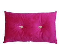 Paoletti Bumble Bee Buttoned Velvet Ready Filled Cushion