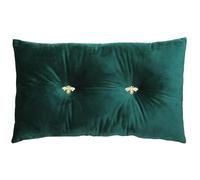 Paoletti Bumble Bee Emerald Velvet Cushion - Size: 50 x 30cm - Green - Wilko