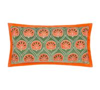 Paoletti Casa Embroidered Cushion Cover, Peridot/Orange