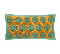 Paoletti Casa Embroidered Cotton Velvet Feather Rich Filled Cushion
