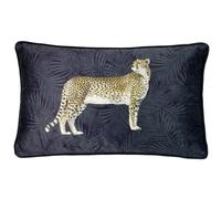 Paoletti Cheetah Forest Cushion Cover - Navy - One Size - Navy - 100% Polyester
