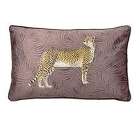 Paoletti Cheetah Forest Feather Filled Cushion, Polyester, Blush