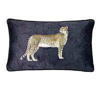 Paoletti Cheetah Forest Velvet Piped Polyester Filled Cushion