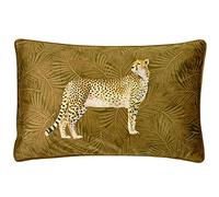 Paoletti Cheetah Forest Cushion Cover, Gold, 30 x 50cm