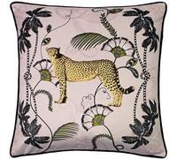 Paoletti Tropica Cheetah Cushion Cover, Blush, 45 x 45cm