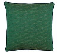 Riva Paoletti Chiswick Polyester Filled Cushion - Magenta Pink - Geometric Cube Design - Jacquard Weave - Emerald Green Reverse - 60% Viscose 40% Polyester - 50 x 50cm (20" x 20" inches)